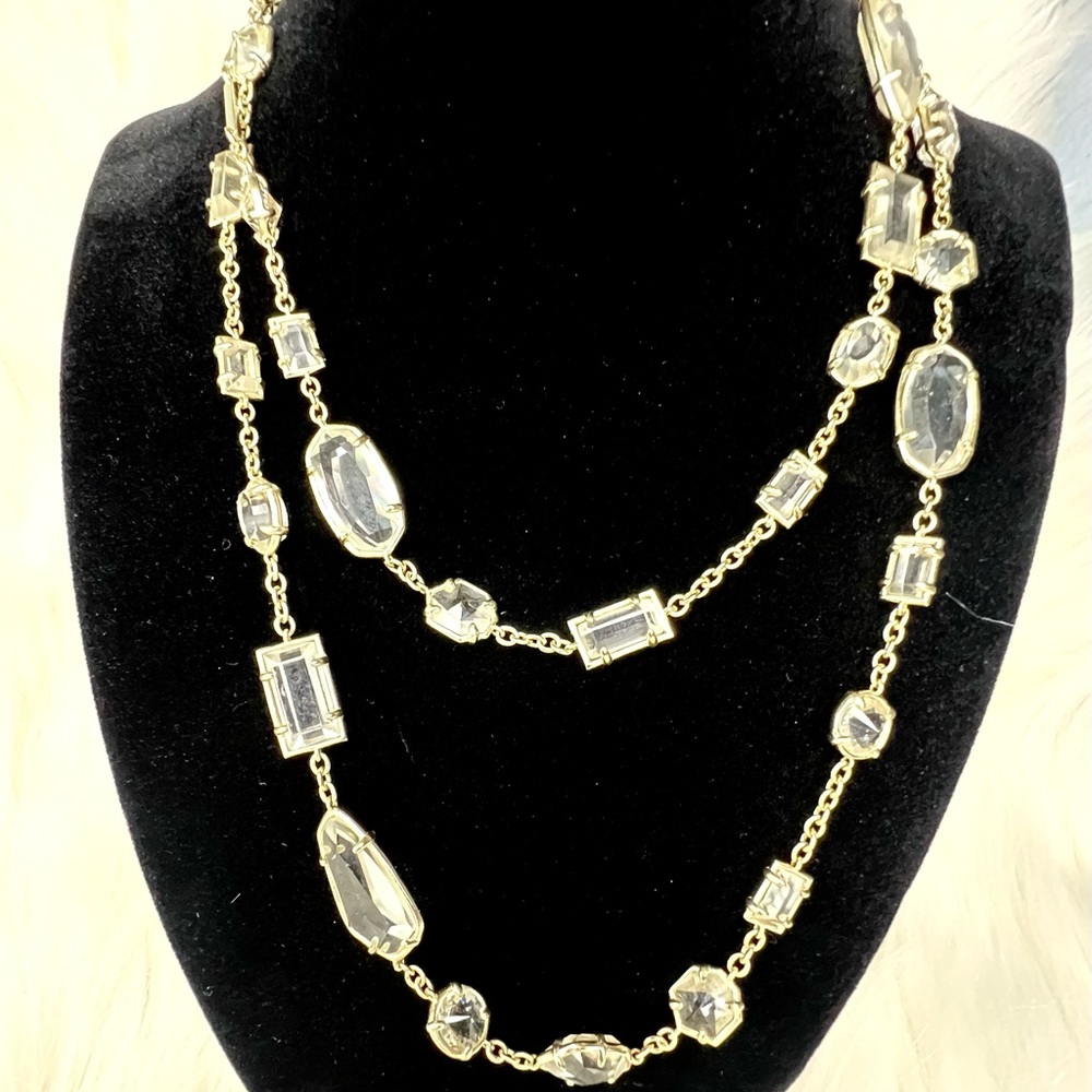 Kendra Scott Gold and Crystal Strand Necklace